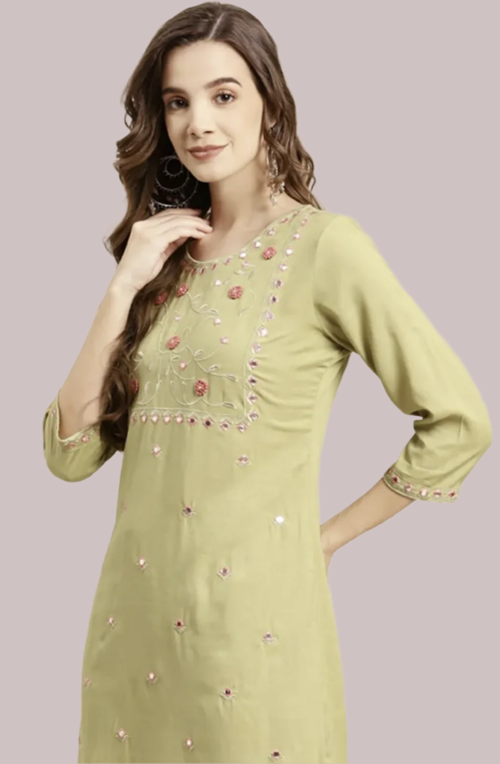 Green Embroidered Suit