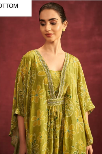 Green Poncho and Pant Set