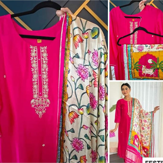 Rani Dola Silk Outfit with Gajji Silk Dupatta