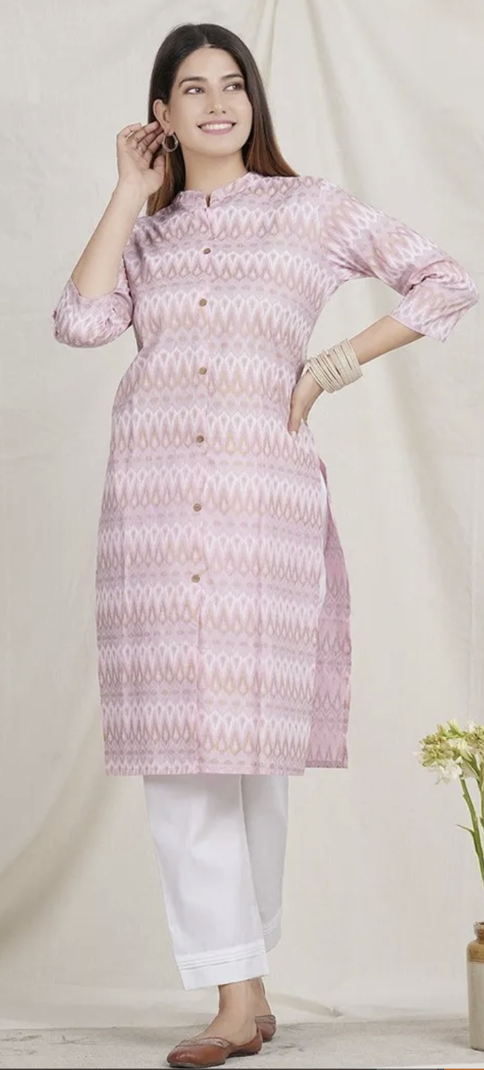 PINK HAND BLOCK PRINTED KURTA