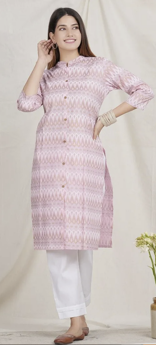 PINK HAND BLOCK PRINTED KURTA